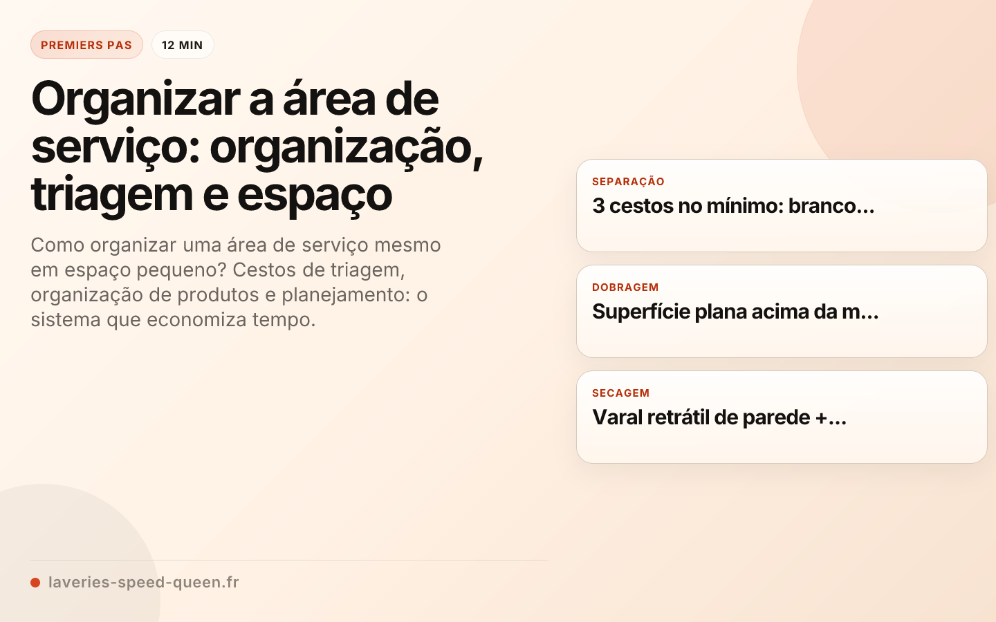 Organizar a área de serviço: organização, triagem e espaço