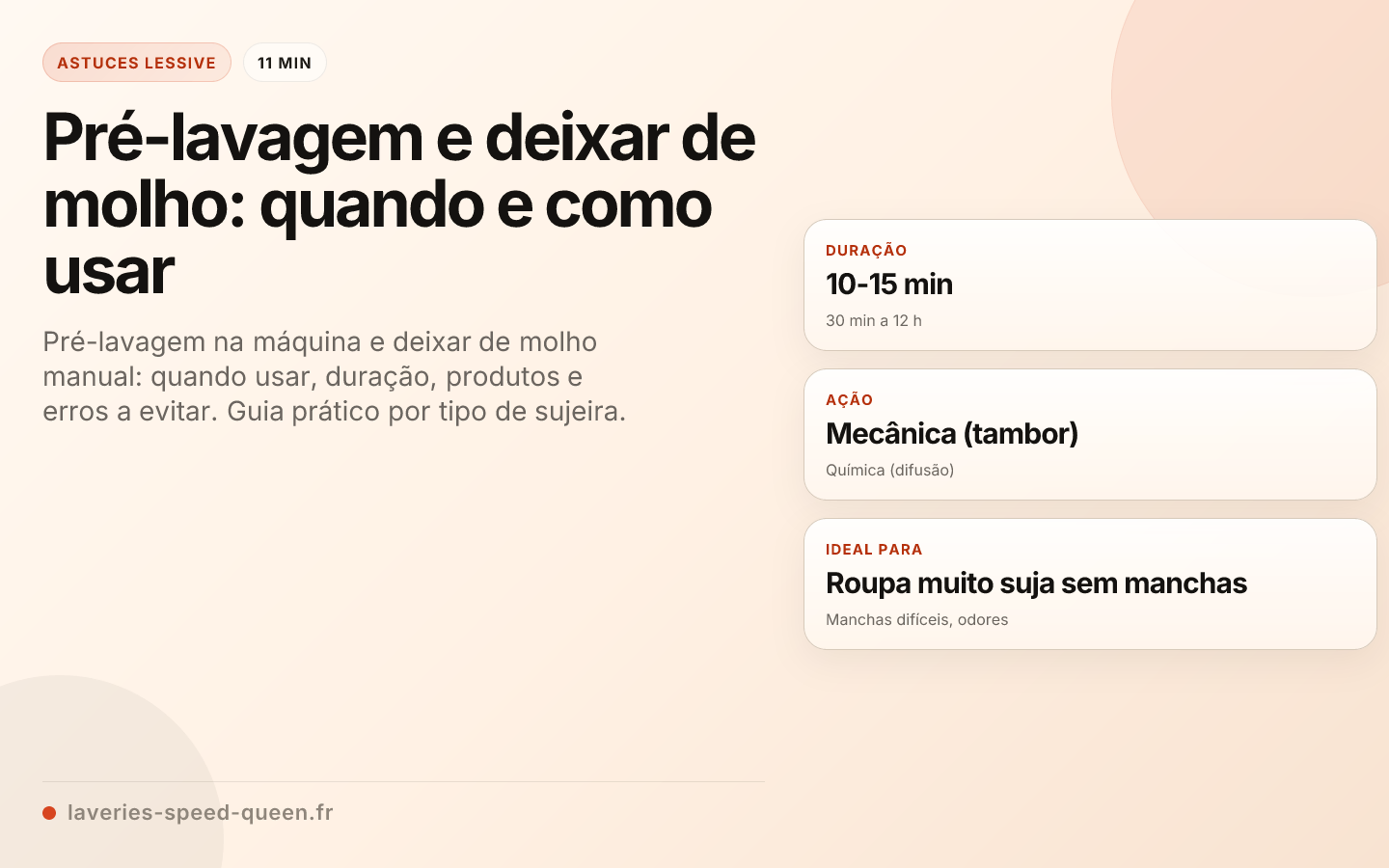 Pré-lavagem e deixar de molho: quando e como usar