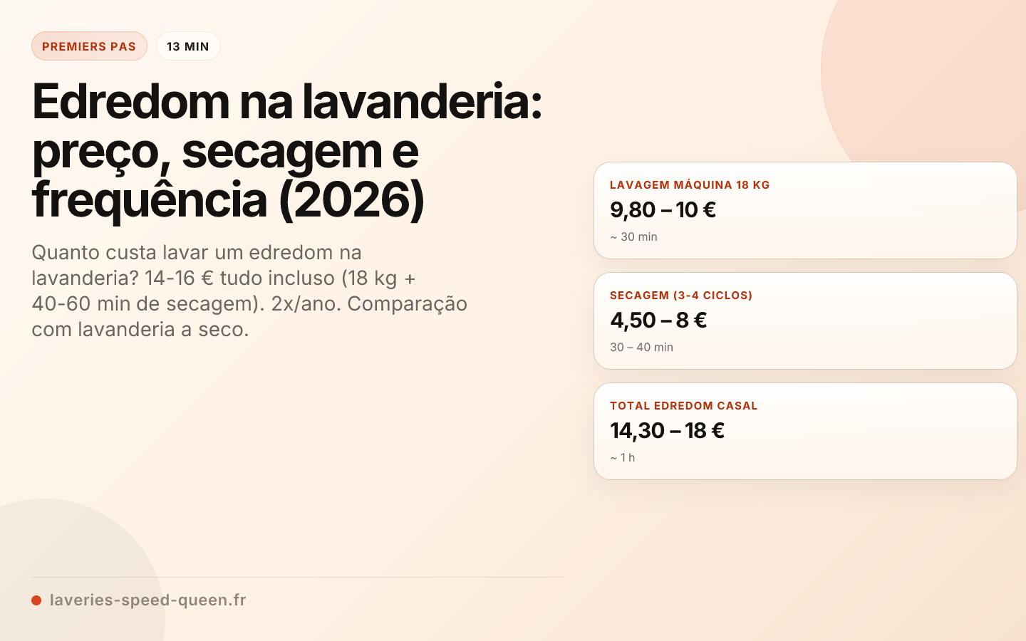 Edredom na lavanderia: preço, secagem e frequência (2026)