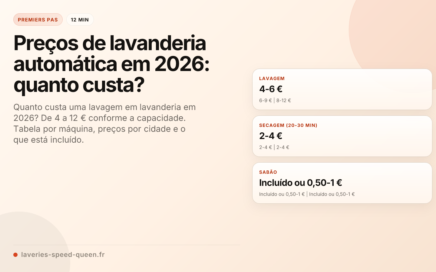 Preços de lavanderia automática em 2026: quanto custa?