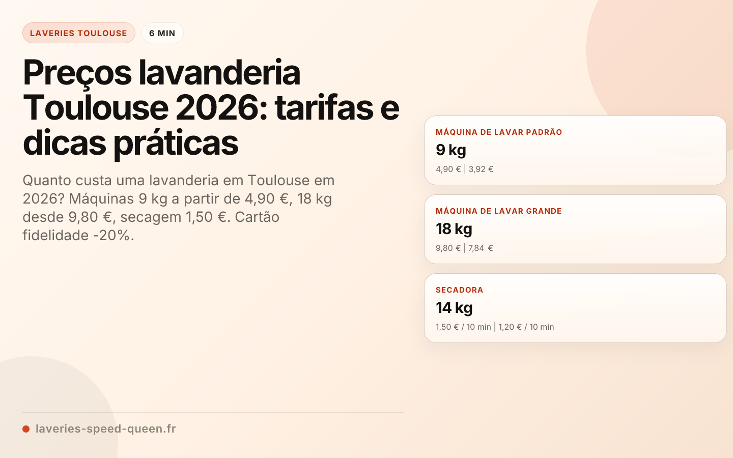 Preços lavanderia Toulouse 2026: tarifas e dicas práticas
