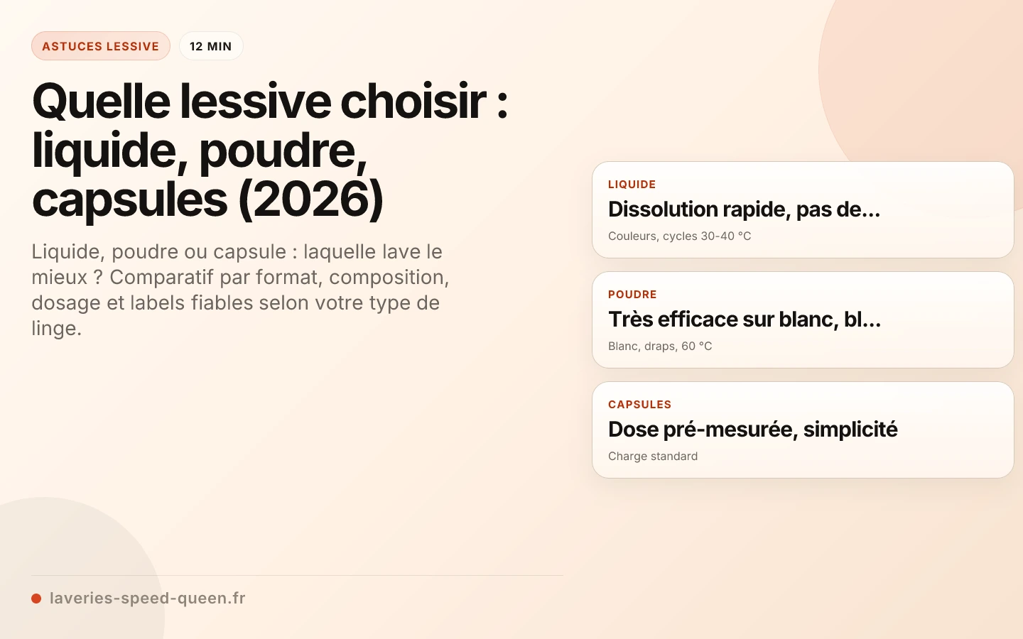 Quelle lessive choisir : liquide, poudre, capsules (2026)