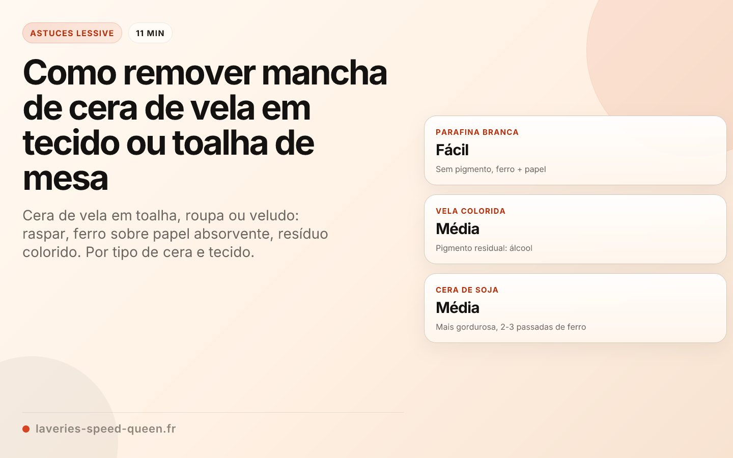 Como remover mancha de cera de vela em tecido ou toalha de mesa