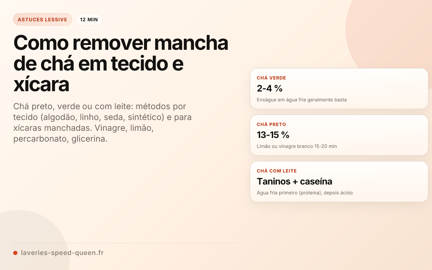 Como remover mancha de chá em tecido e xícara