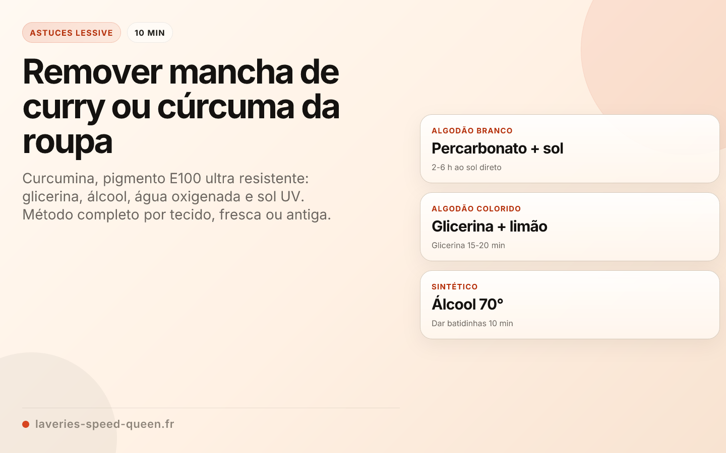 Remover mancha de curry ou cúrcuma da roupa