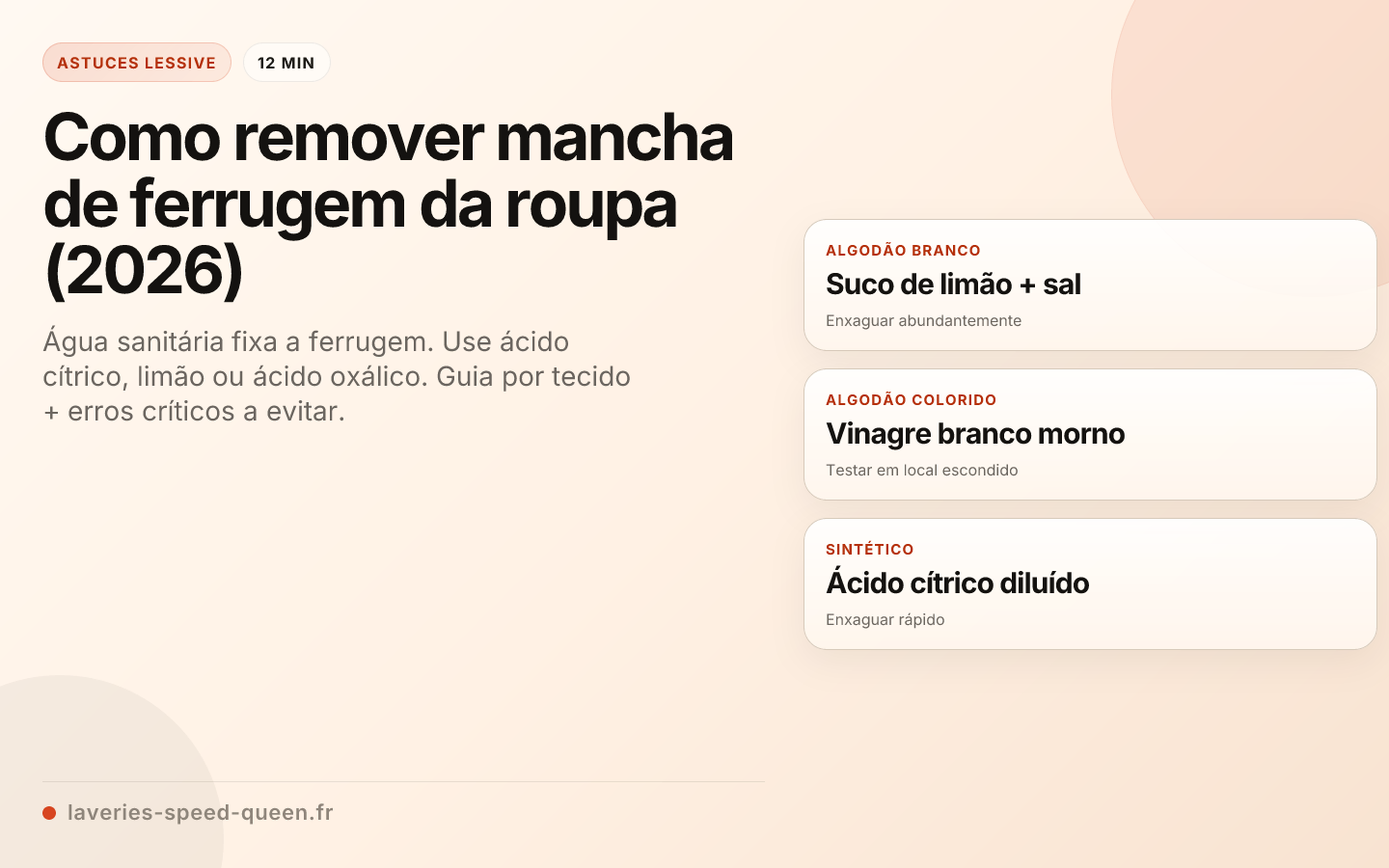 Como remover mancha de ferrugem da roupa (2026)