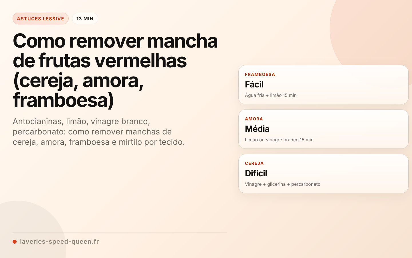 Como remover mancha de frutas vermelhas (cereja, amora, framboesa)