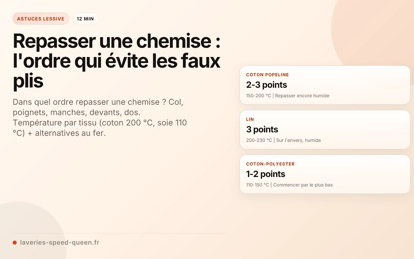 Repasser une chemise : l'ordre qui évite les faux plis