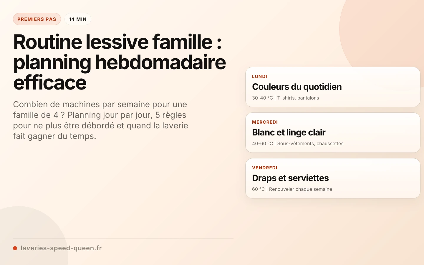 Routine lessive famille : planning hebdomadaire efficace