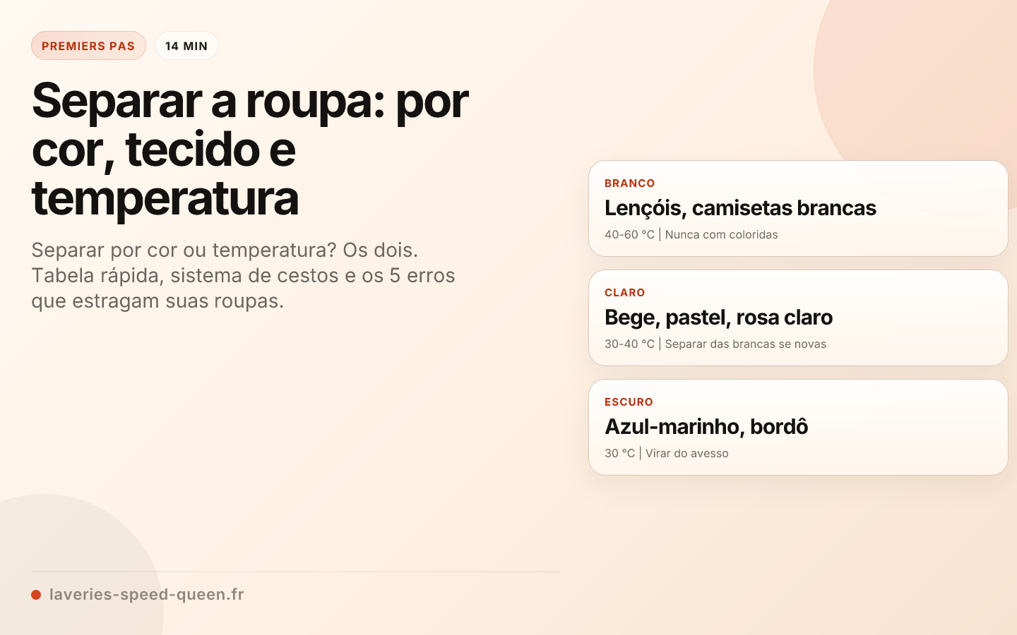 Separar a roupa: por cor, tecido e temperatura