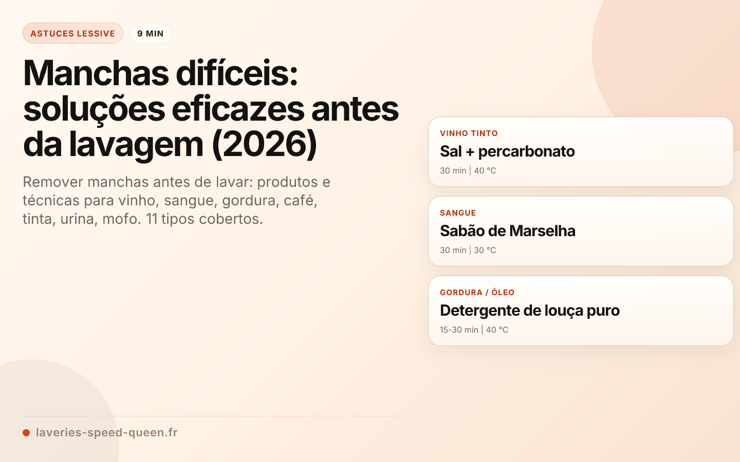 Manchas difíceis: soluções eficazes antes da lavagem (2026)