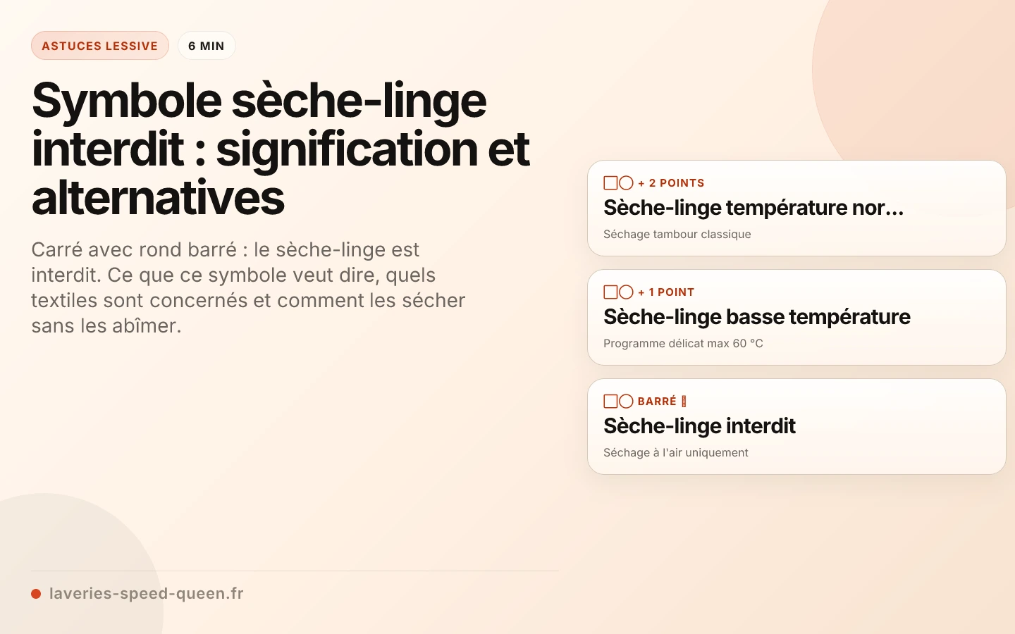 Symbole sèche-linge interdit : signification et alternatives
